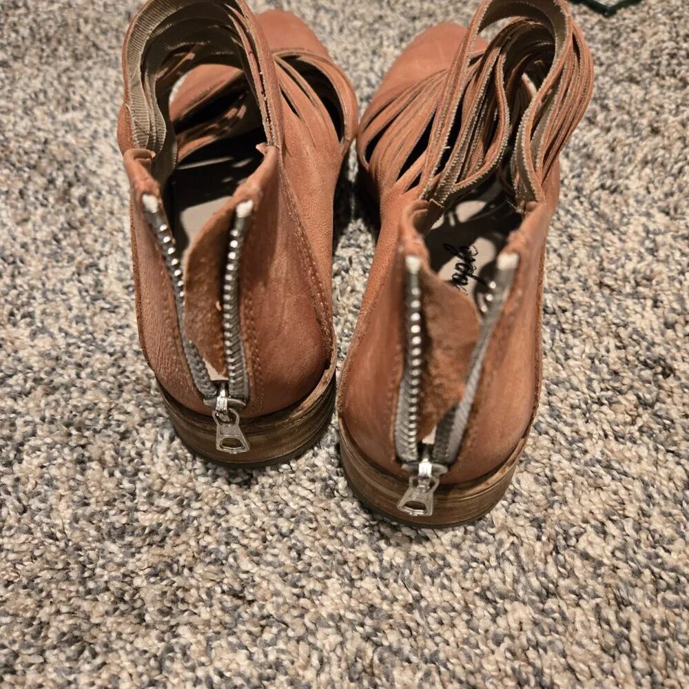 Free People Lost Valley Ankle Booties Brown 36/5.5-6
